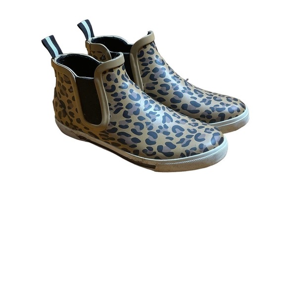 Joules Wellibob Short Rain Gardening Boots Tan Leopard Cheetah Women EU 36 - Picture 1 of 4